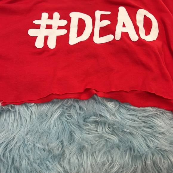 EUC! Red #Dead Creep Street Distressed Crop Top! Size Large - Picture 4 of 5